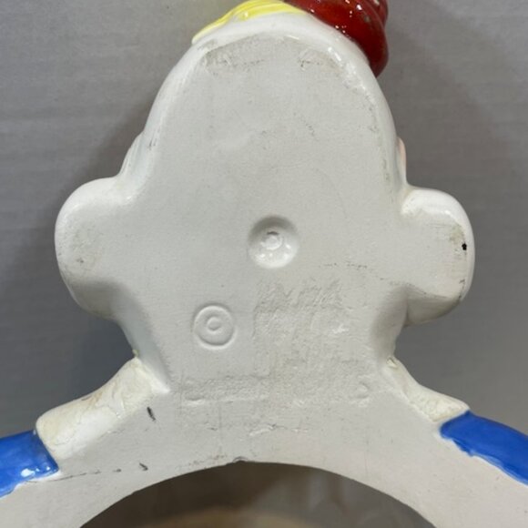 VTG Hand Painted Ceramic Wall Clown Working Clock Decor 13"x9.5" - Picture 7 of 16